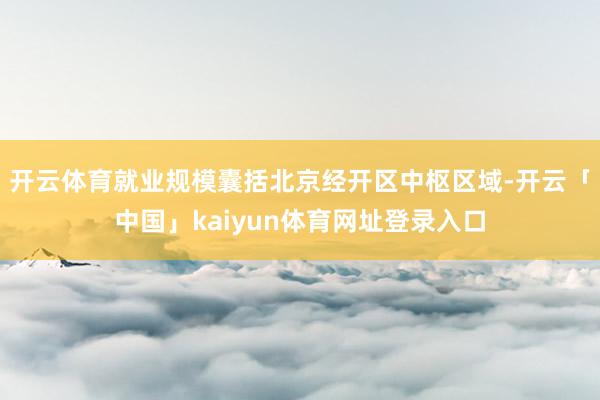 开云体育就业规模囊括北京经开区中枢区域-开云「中国」kaiyun体育网址登录入口
