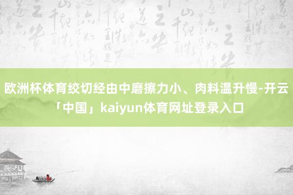 欧洲杯体育绞切经由中磨擦力小、肉料温升慢-开云「中国」kaiyun体育网址登录入口