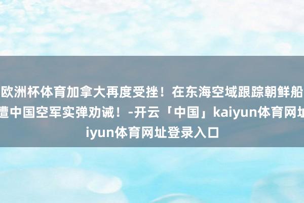欧洲杯体育加拿大再度受挫！在东海空域跟踪朝鲜船只，效果遭中国空军实弹劝诫！-开云「中国」kaiyun体育网址登录入口