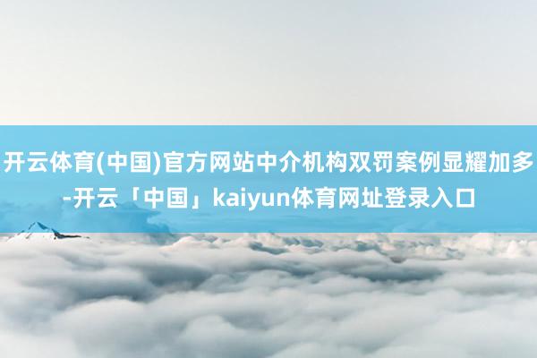 开云体育(中国)官方网站中介机构双罚案例显耀加多-开云「中国」kaiyun体育网址登录入口
