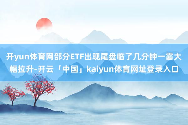 开yun体育网部分ETF出现尾盘临了几分钟一霎大幅拉升-开云「中国」kaiyun体育网址登录入口