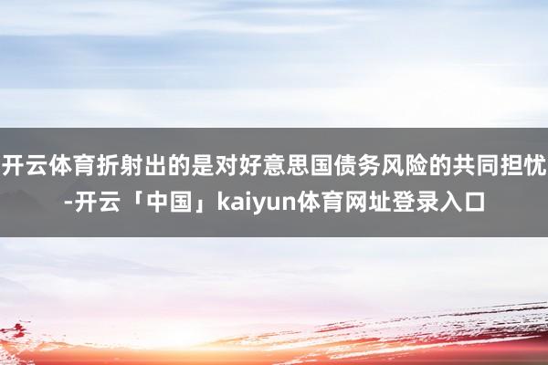 开云体育折射出的是对好意思国债务风险的共同担忧-开云「中国」kaiyun体育网址登录入口