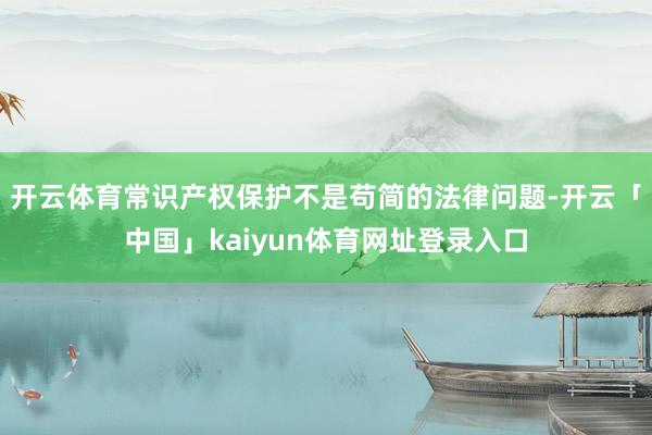 开云体育常识产权保护不是苟简的法律问题-开云「中国」kaiyun体育网址登录入口