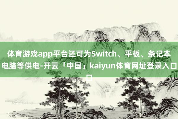 体育游戏app平台还可为Switch、平板、条记本电脑等供电-开云「中国」kaiyun体育网址登录入口